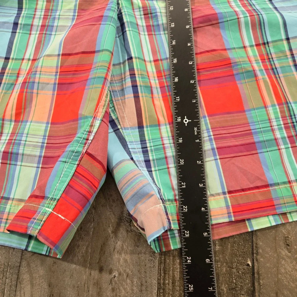 Vintage 2010s Tommy Hilfiger Madras Plaid Swim Trunks Board Shorts MeshLined XXL